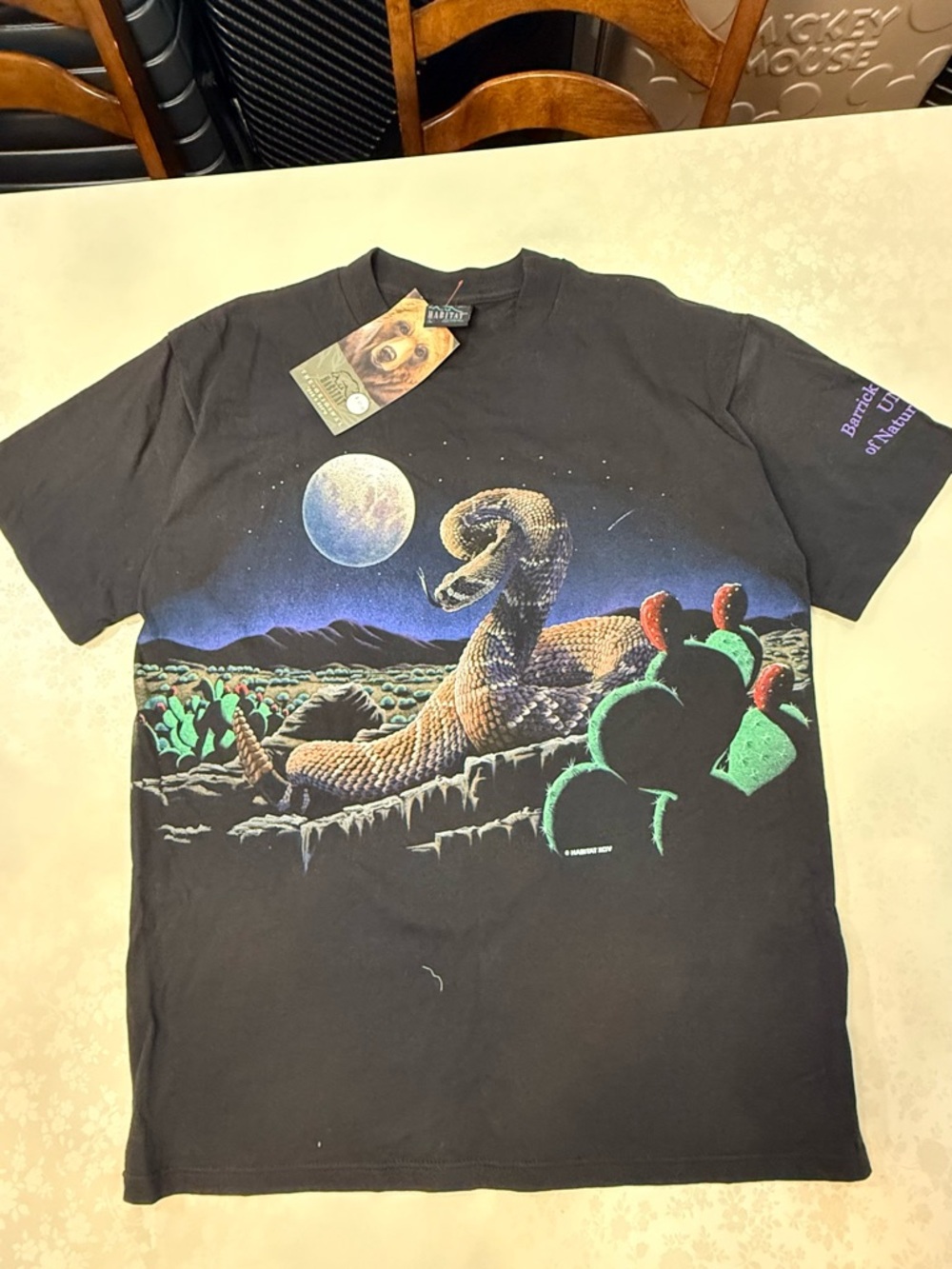 Habitat Black Short Sleeve Graphic Tee with Desert Rattlesnake and Moon